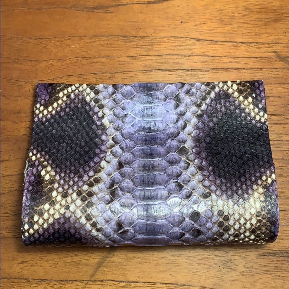 Paige Gamble Purple Python Clutch